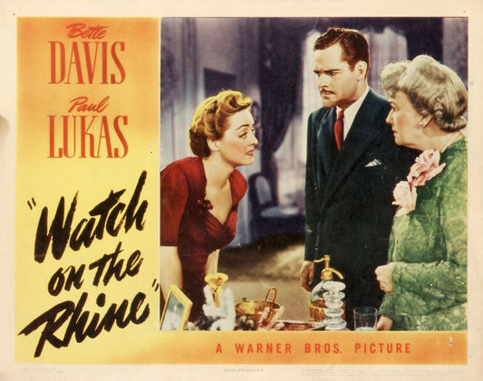 Watch On The Rhine (Warner Brothers, 1943).- Movie Poster Reprint