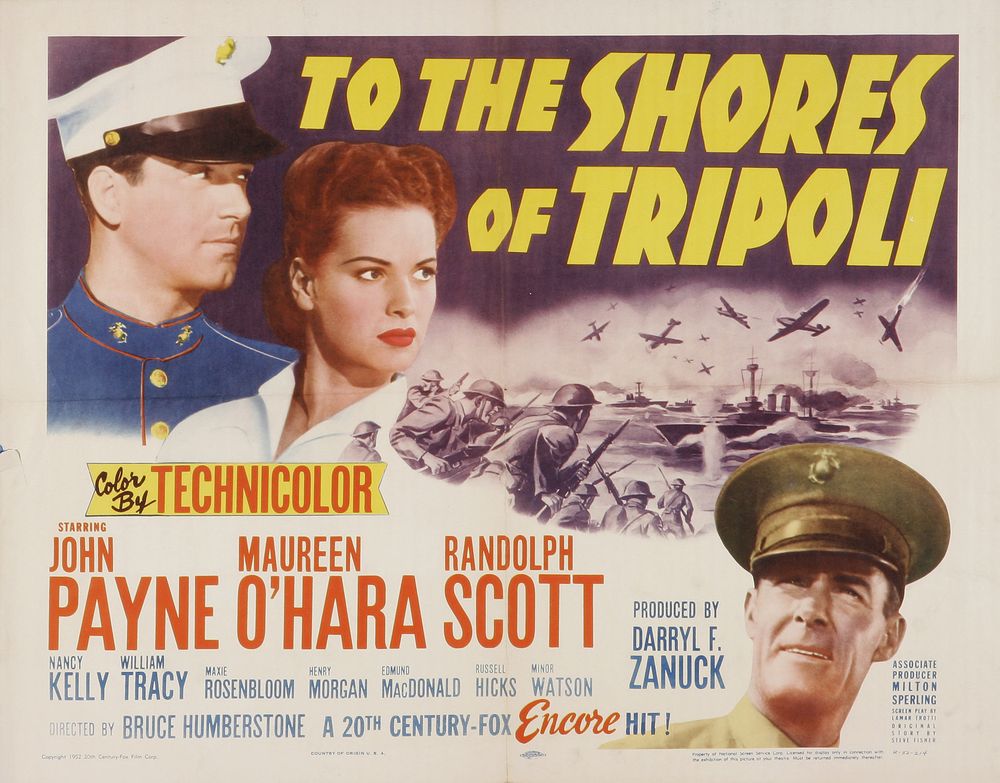 To the Shores of Tripoli (20th Century Fox, R-1952).- Movie Poster Reprint