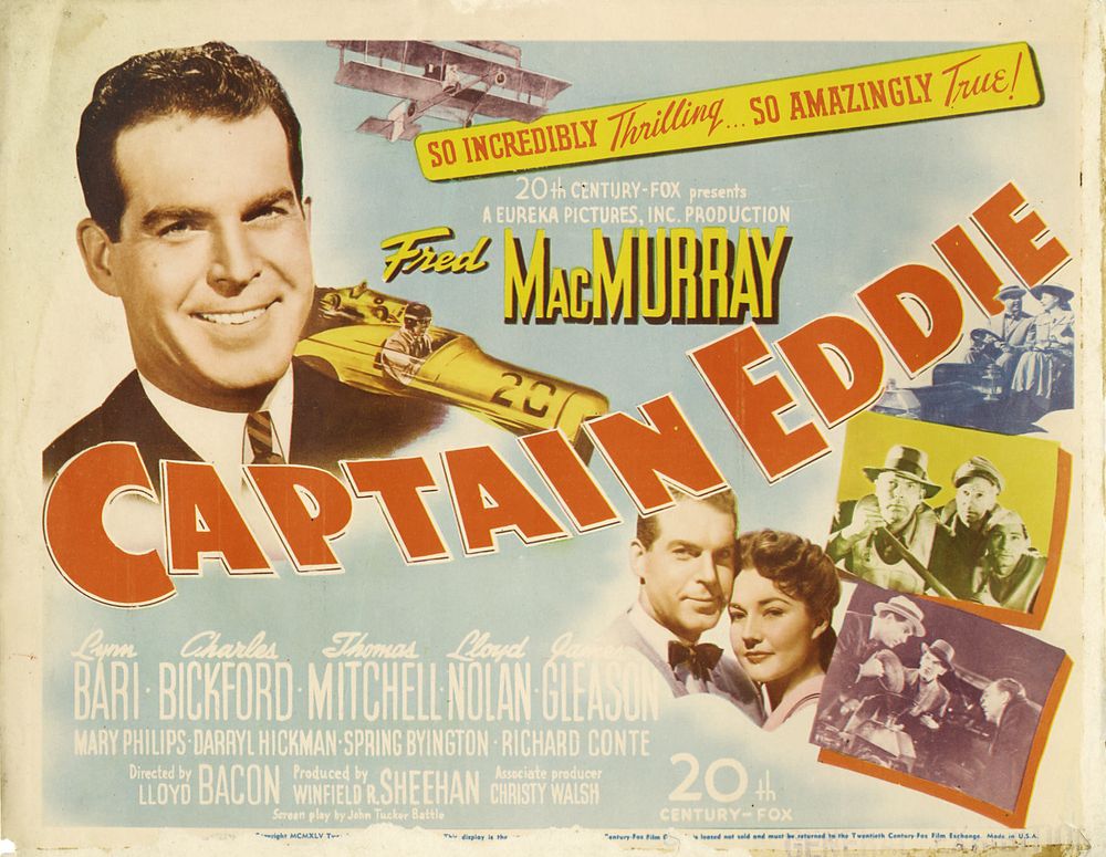 Captain Eddie (20th Century Fox, 1945) - Movie Poster Reprint