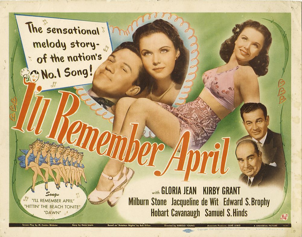 I'll Remember April (Universal, 1945).- Movie Poster Reprint