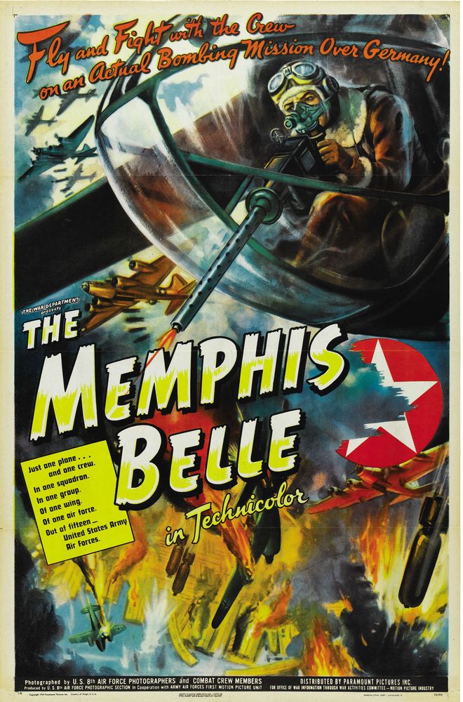 The Memphis Belle (Paramount, 1944). Style A.- Movie Poster Reprint