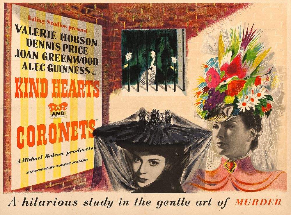 Kind Hearts and Coronets (Ealing, 1949). British- Movie Poster Reprint