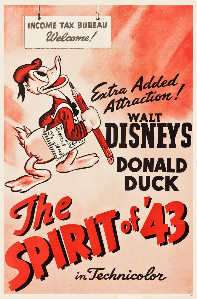 Donald Duck - The Spirit of '43 (RKO, 1943).- Movie Poster Reprint