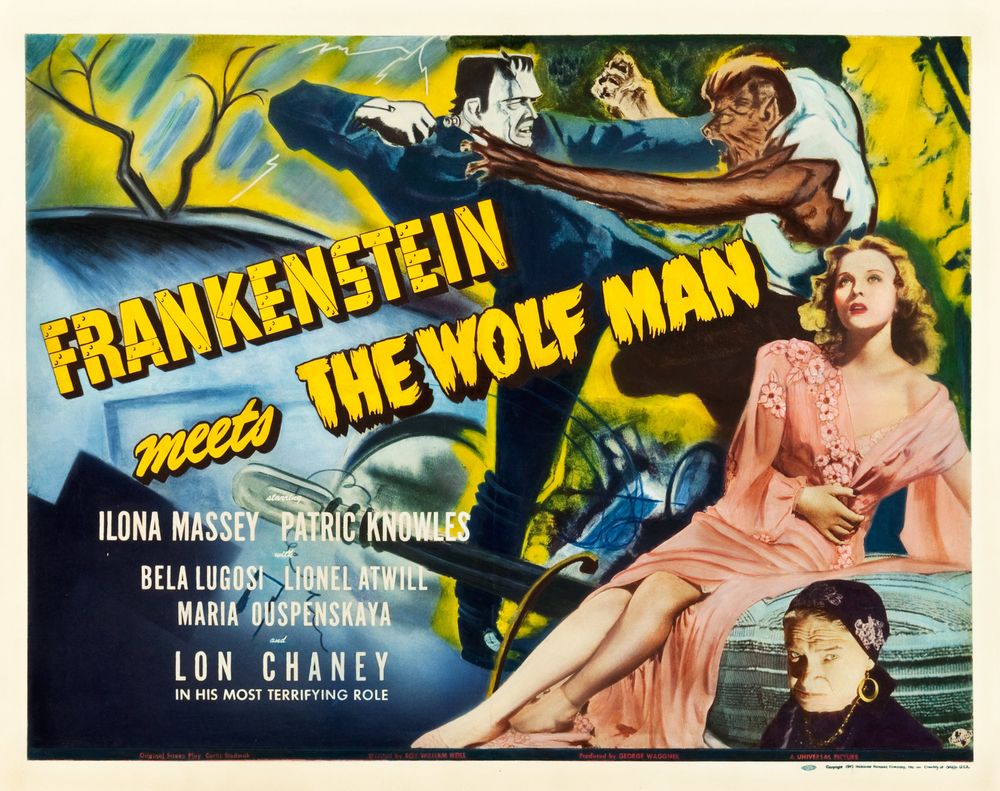 Frankenstein Meets the Wolf Man (Universal, 1943).- Movie Poster Reprint