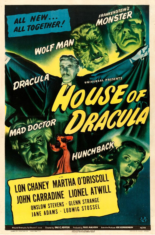 House of Dracula (Universal, 1945).- Movie Poster Reprint