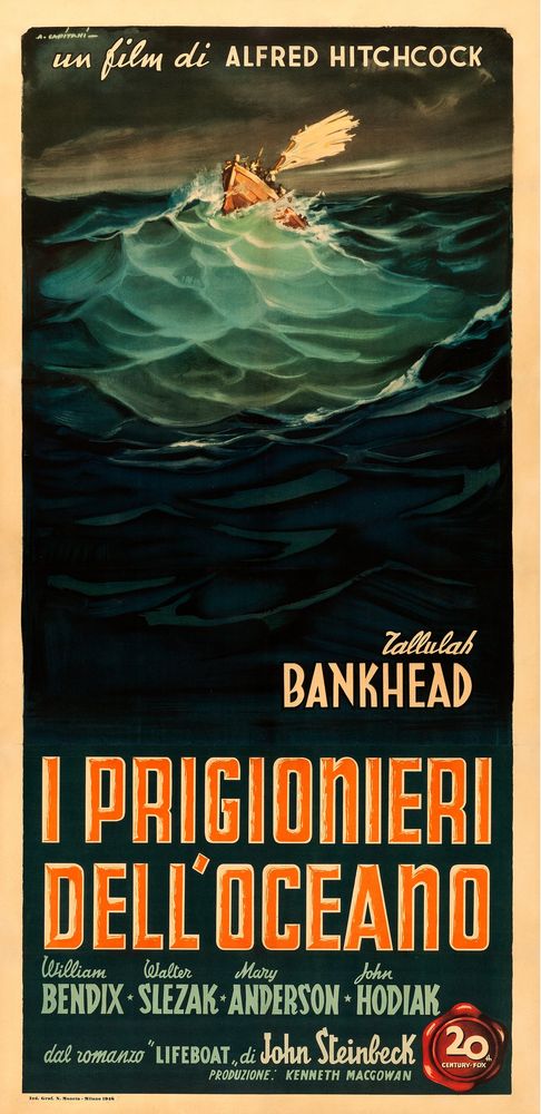 Lifeboat (20th Century Fox, 1948). First Post-War Release Italian Poster, Alfredo Capitani Artwork.- Movie Poster Reprint