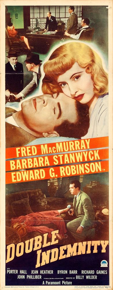 Double Indemnity (Paramount, 1944).- Movie Poster Reprint