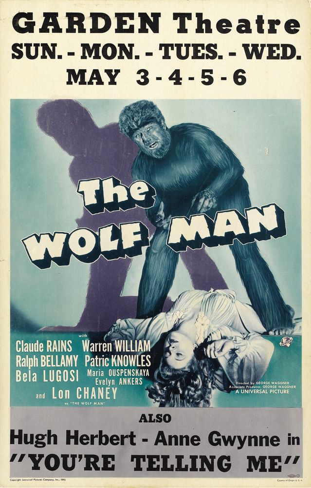 The Wolf Man (Universal, 1941).- Movie Poster Reprint