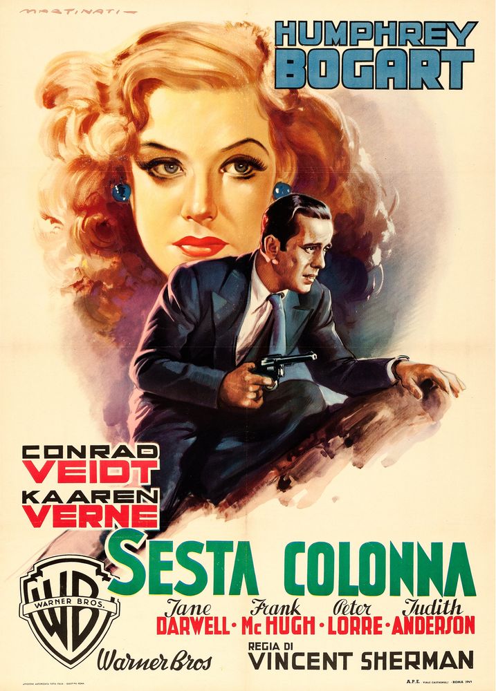 All Through the Night (Warner Brothers, 1949). First Post-War Release Italian, Luigi Martinati Artwork - Movie Poster Reprint