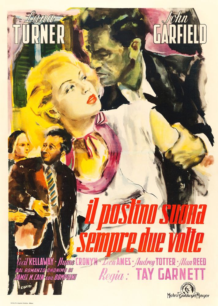 The Postman Always Rings Twice (MGM, 1947). Italian. Ercole Brini Artwork.- Movie Poster Reprint