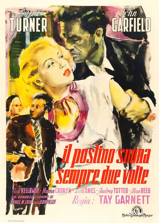 The Postman Always Rings Twice (MGM, 1947). Italian. Ercole Brini Artwork.- Movie Poster Reprint