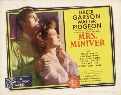 Mrs. Miniver (MGM, 1942)- Movie Poster Reprint