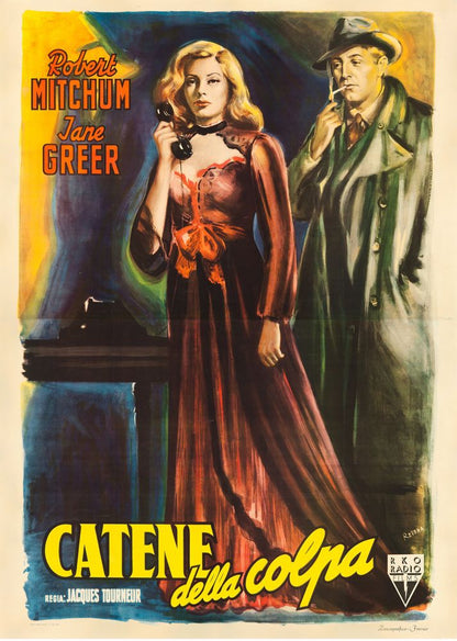 Out of the Past (RKO, 1948). Italian. Revera Artwork.- Movie Poster Reprint