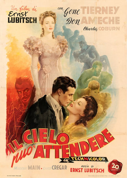 Heaven Can Wait (20th Century Fox, 1948). First Post-War Release Italian, Anselmo Ballester Artwork.- Movie Poster Reprint