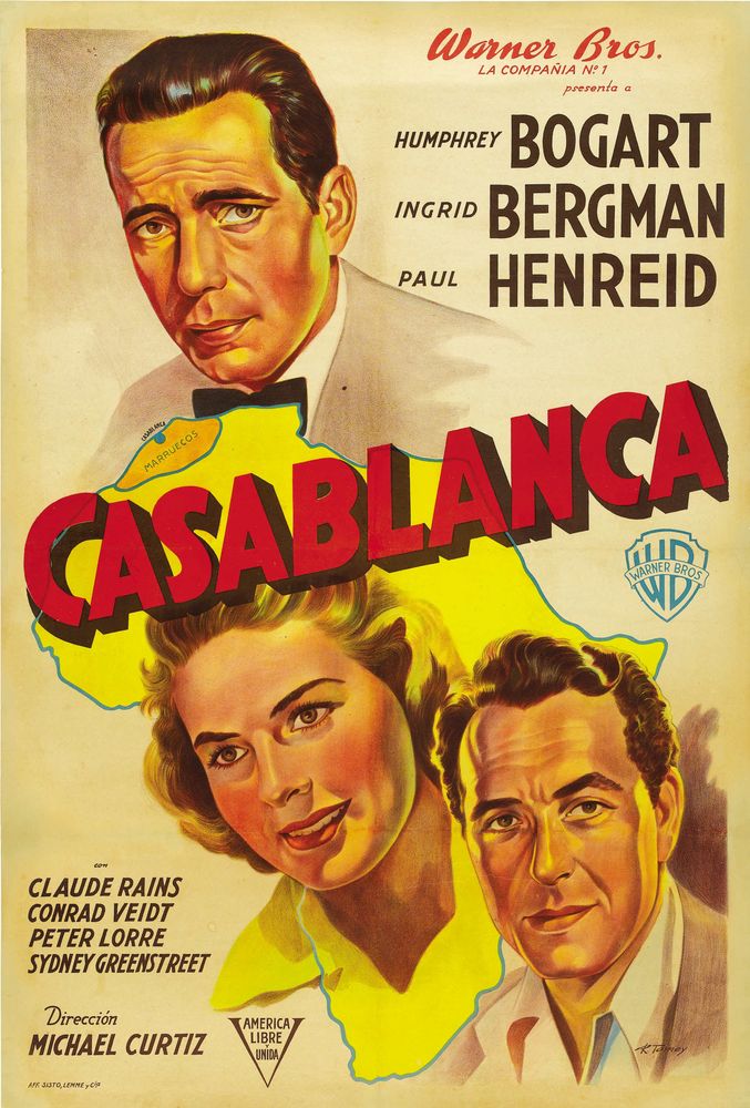 Casablanca (Warner Brothers, 1942). Argentinean- Movie Poster Reprint