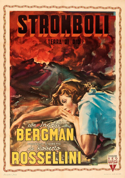 Stromboli (RKO, 1950). Italian, Angelo Cesselon Artwork.- Movie Poster Reprint