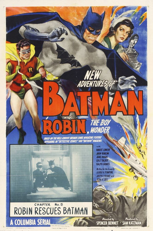 The New Adventures of Batman and Robin (Columbia, 1949).- Movie Poster Reprint