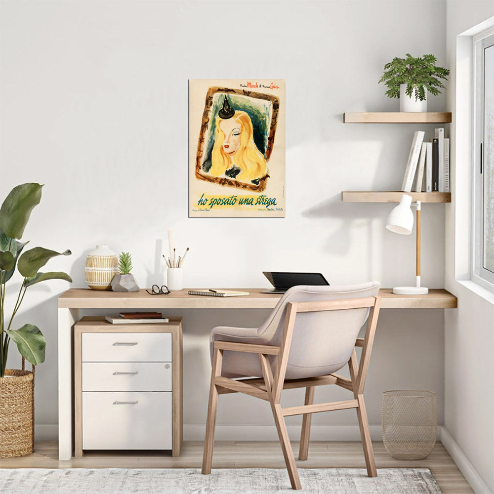 I Married a Witch (United Artists, 1945). First Post-War Italian, Ercole Brini Artwork.- Movie Poster Reprint