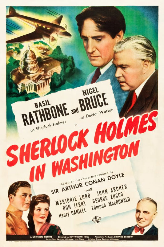 Sherlock Holmes in Washington (Universal, 1943).- Movie Poster Reprint