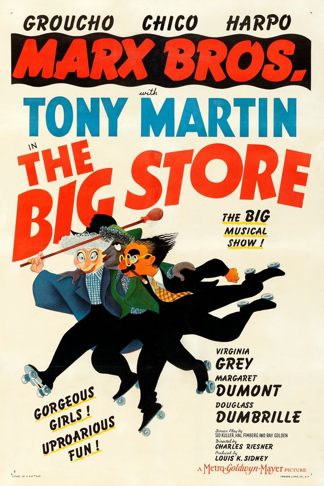 The Big Store (MGM, 1941). Style C, Al Hirschfeld Artwork.- Movie Poster Reprint