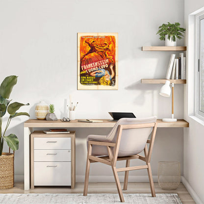 Frankenstein Meets the Wolf Man (International Pictures Corp., 1949). First Post-War Release Italian, Paolo Tarquini Artwork - Movie Poster Reprint