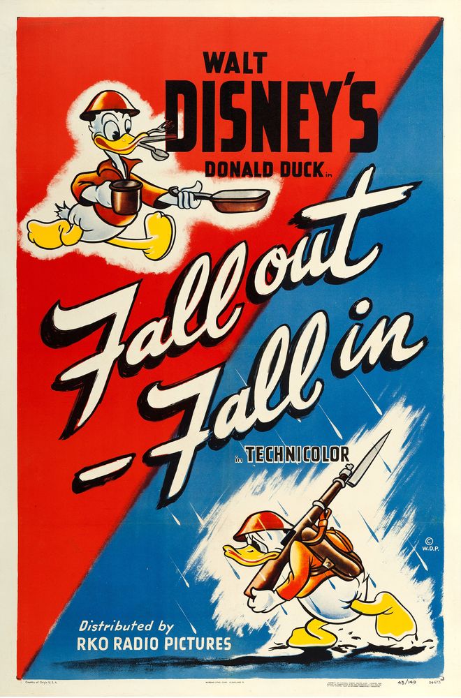 Donald Duck in Fall Out-Fall In (RKO, 1943).- Movie Poster Reprint