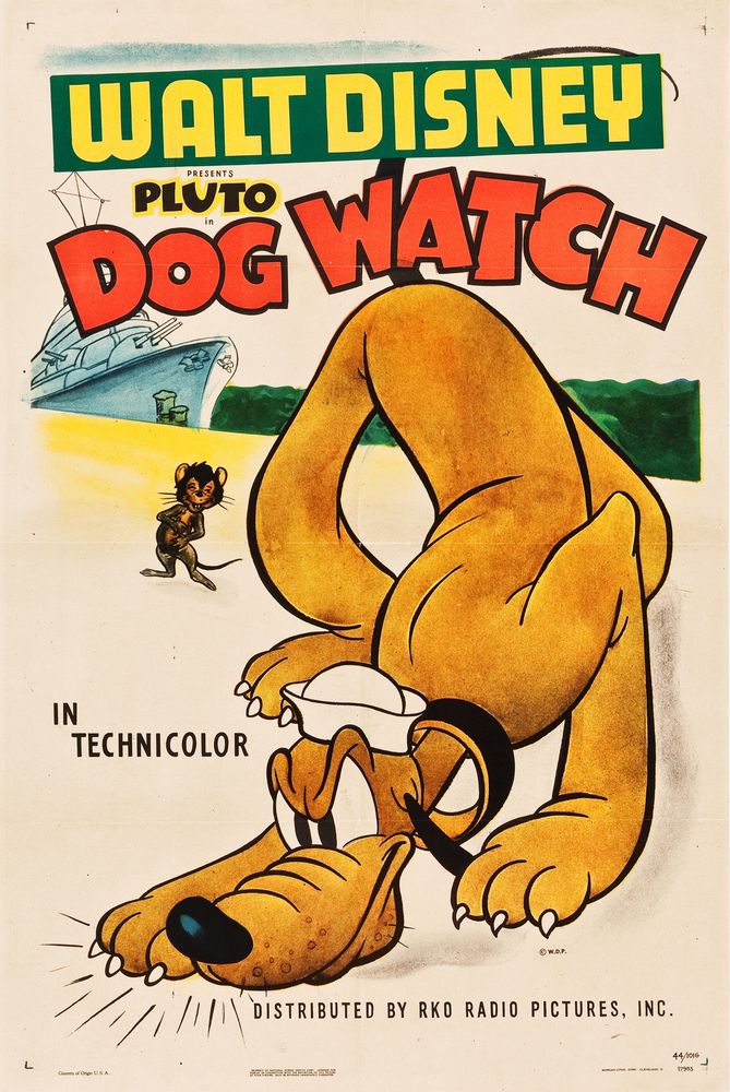 Pluto in Dog Watch (RKO, 1944).- Movie Poster Reprint