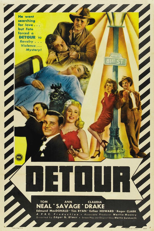 Detour (PRC, 1945).- Movie Poster Reprint