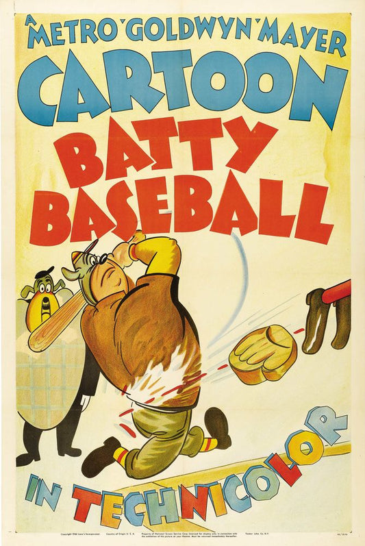 Batty Baseball (MGM, 1943) - Movie Poster Reprint