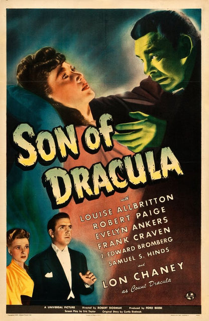 Son of Dracula (Universal, 1943)- Movie Poster Reprint