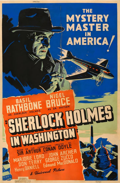 Sherlock Holmes in Washington (Universal, 1943).- Movie Poster Reprint