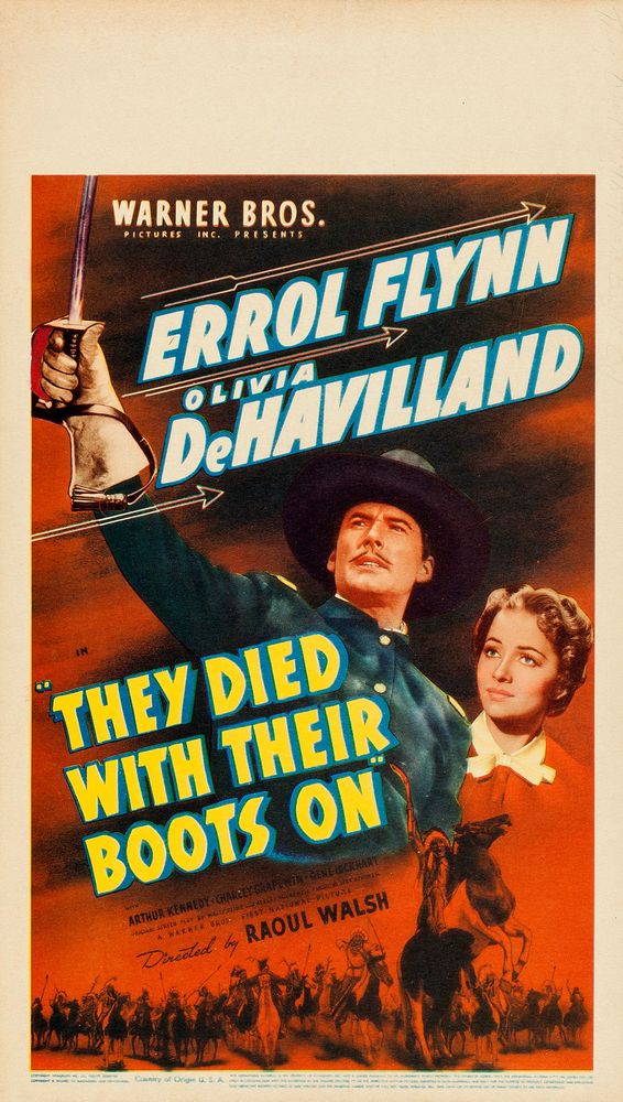 They Died with Their Boots On (Warner Bros., 1941).- Movie Poster Reprint