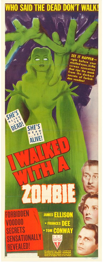 I Walked with a Zombie (RKO, 1943).- Movie Poster Reprint