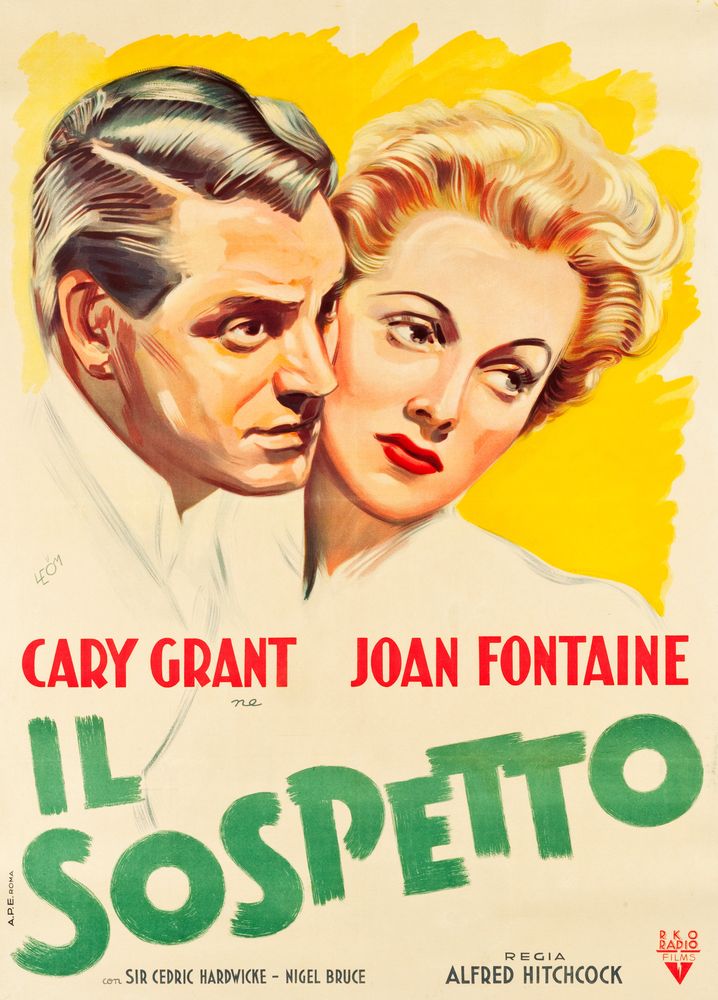 Suspicion (RKO, 1946). First Post-War Release Italian- Movie Poster Reprint