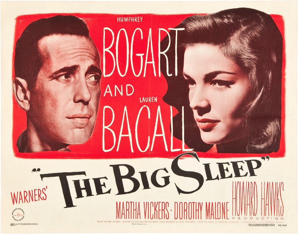 The Big Sleep (Warner Brothers, 1946). Style A.- Movie Poster Reprint