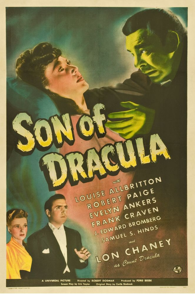 Son of Dracula (Universal, 1943).- Movie Poster Reprint