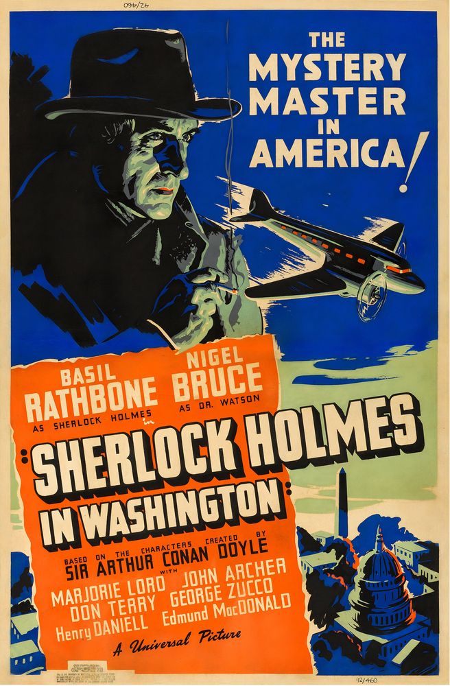 Sherlock Holmes in Washington (Universal, 1943).- Movie Poster Reprint