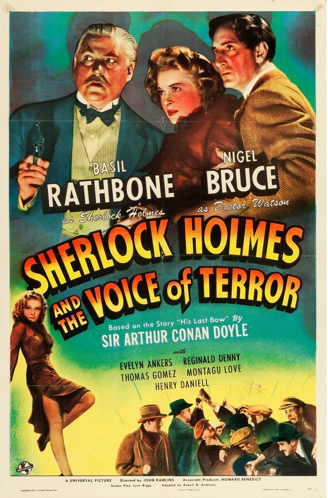 Sherlock Holmes and the Voice of Terror (Universal, 1942).- Movie Poster Reprint