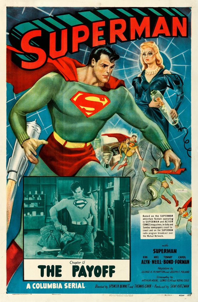 Superman (Columbia, 1948). Chapter 15 - "The Payoff."- Movie Poster Reprint