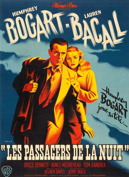 Dark Passage (Warner Brothers, 1947). French, Pierre Pigeot Artwork.- Movie Poster Reprint