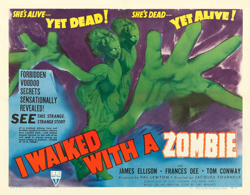 I Walked with a Zombie (RKO, 1943). Style A.- Movie Poster Reprint