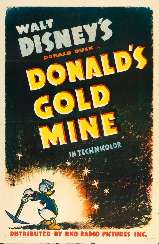 Donald's Gold Mine (RKO, 1941).- Movie Poster Reprint