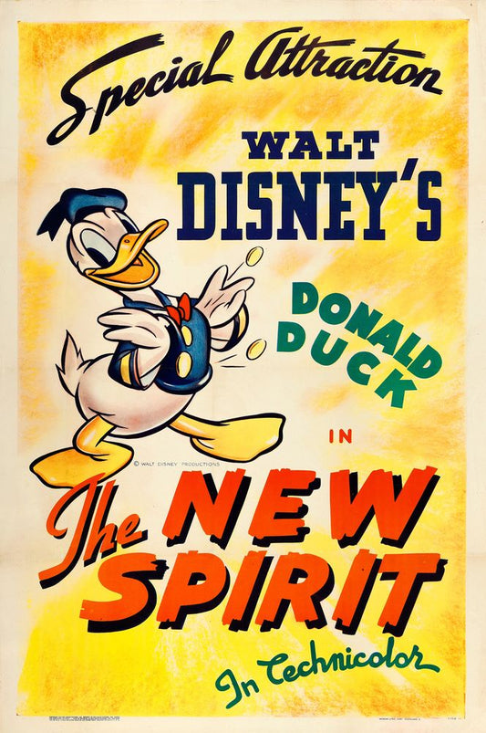 Donald Duck in The New Spirit (RKO, 1942).- Movie Poster Reprint