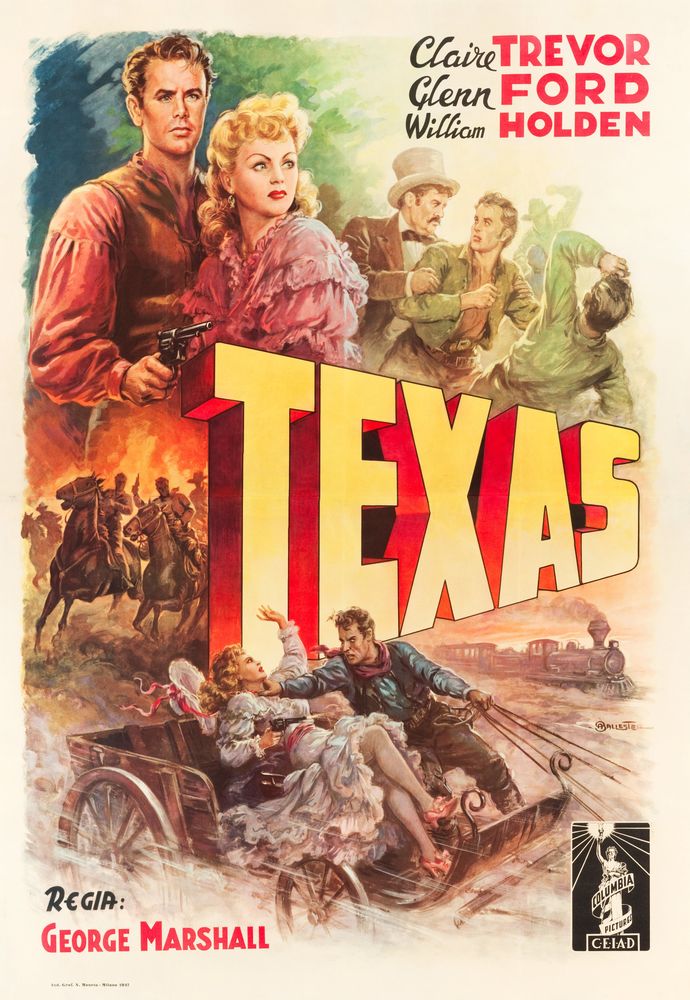 Texas (Columbia, 1947). First Post-War Release Italian- Movie Poster Reprint