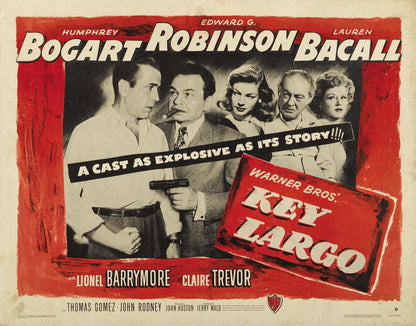 Key Largo (Warner Brothers, 1948). Style B.- Movie Poster Reprint