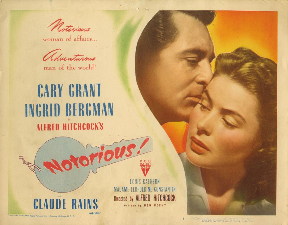 Notorious (RKO, 1946).- Movie Poster Reprint