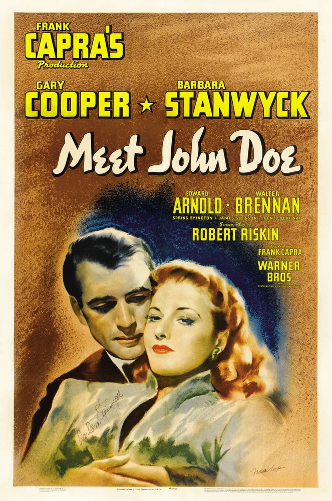 Meet John Doe (Warner Brothers, 1941).- Movie Poster Reprint