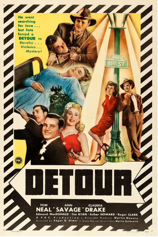 Detour (PRC, 1945).- Movie Poster Reprint