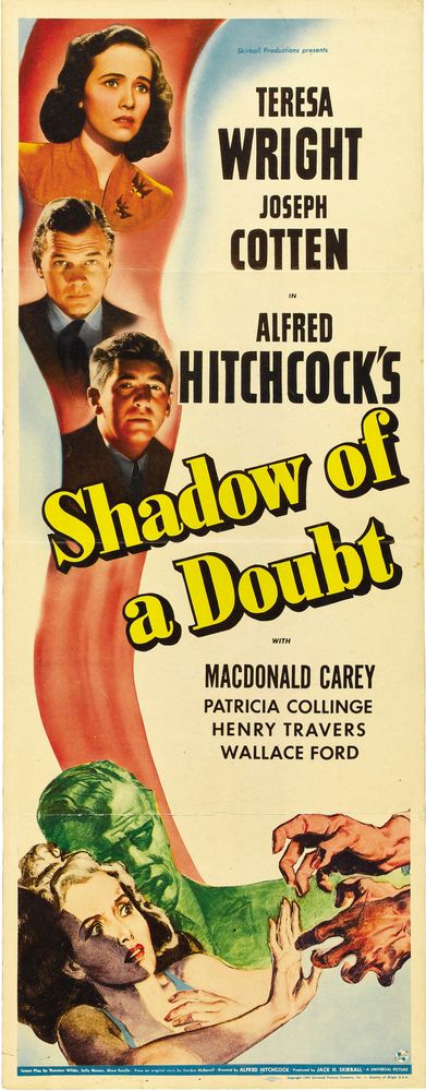 Shadow of a Doubt (Universal, 1943).- Movie Poster Reprint