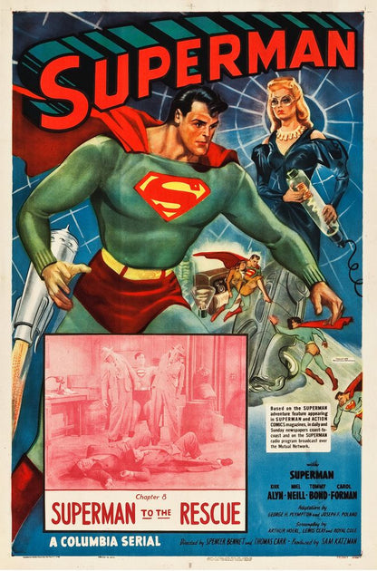 Superman (Columbia, 1948). Chapter 8-"Superman to the Rescue."- Movie Poster Reprint